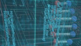 Animation of blue glowing light trails and data processing over world map. Global online computing and data processing concept digitally generated video. - Powered by Shutterstock - Get 15% off with code: PIKWIZARD15