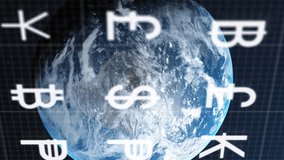 Animation of letters and numbers processing over globe. Global data processing and computing concept digitally generated video. - Powered by Shutterstock - Get 15% off with code: PIKWIZARD15