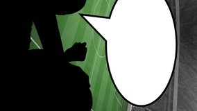 Animation of silhouette of sport fans with speech bubbles on sports stadium background. sport and competition concept digitally generated video. - Powered by Shutterstock - Get 15% off with code: PIKWIZARD15