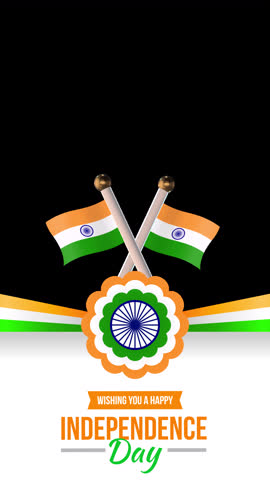 Celebrate 15 August with this vibrant Independence Day Instagram Story template. A 10-second animated design with Indian flags and Ashoka Chakra on a transparent background, perfect for social media.