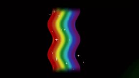 Rainbow Wave Animation on Black Background with Sparkling Stars - Powered by Shutterstock - Get 15% off with code: PIKWIZARD15