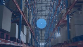 Initial blue node appearing launching network multiplying across warehouse, visualizing IoT data. Technology, connectivity, innovation, industrial, digital, futuristic, automation - Powered by Shutterstock - Get 15% off with code: PIKWIZARD15