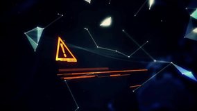 globe hologram rising above hand after warning icon fading in while signalling danger alert. Technology, futurism, cybersecurity, data visualization, innovation, digital interface, network analysis - Powered by Shutterstock - Get 15% off with code: PIKWIZARD15