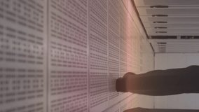 Globe of network of connections against low section of male engineer walking in computer server room. Cyber security and business data storage technology concept - Powered by Shutterstock - Get 15% off with code: PIKWIZARD15