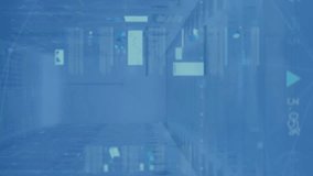 Animation of digital interface and data processing over world map on blue background. Global data processing concept digitally generated video. - Powered by Shutterstock - Get 15% off with code: PIKWIZARD15