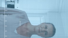 Animation of statistical data processing against portrait of caucasian senior woman smiling at home. Retirement lifestyle and business data technology concept - Powered by Shutterstock - Get 15% off with code: PIKWIZARD15