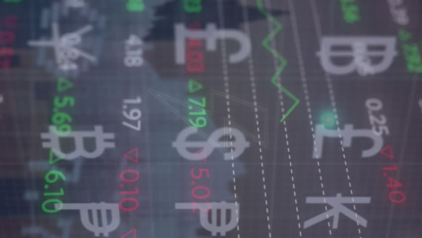 Animation of currency symbols, thunder symbol and trading board over modern building in background. Digital composite, multiple exposure, banking, finance, stock market and architecture concept. - Powered by Shutterstock - Get 15% off with code: PIKWIZARD15