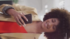 Animation of financial data processing over businesswoman in office. Global finance, business, connections, computing and data processing concept digitally generated video. - Powered by Shutterstock - Get 15% off with code: PIKWIZARD15