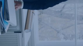 Animation of financial data processing over caucasian businessman in office. Global finance, business, connections, computing and data processing concept digitally generated video. - Powered by Shutterstock - Get 15% off with code: PIKWIZARD15