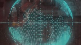 Animation of digital data processing and connections over globe and cityscape. Global connections, computing and data processing concept digitally generated video. - Powered by Shutterstock - Get 15% off with code: PIKWIZARD15