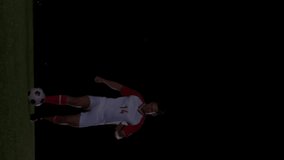 Stock market data animation overlaying soccer players playing on field. Finance, sports, technology, analytics, teamwork, strategy - Powered by Shutterstock - Get 15% off with code: PIKWIZARD15