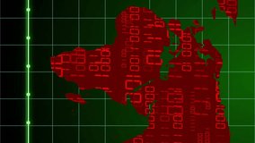 Animation of digital world map showing virus and malware warnings in red and green. Cybersecurity, technology, threat, hacking, internet, global - Powered by Shutterstock - Get 15% off with code: PIKWIZARD15