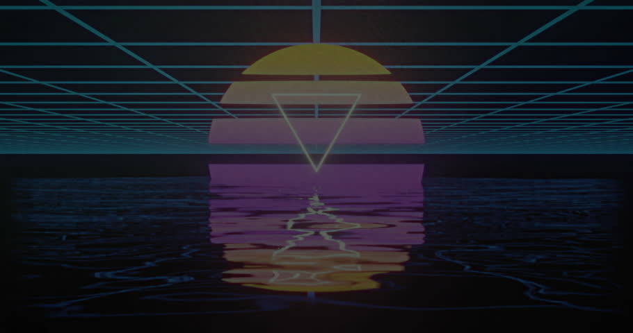 Glitches sweeping grid sparking letters flashing morphing into malware rotating for threat demo. Neon, digital, cyber, futuristic, reflection, glitch, circuitry