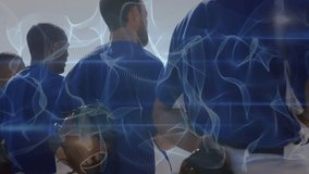 On start five baseball players on field with bat and glove, tech mesh materializing linking players. Team, sports, athleticism, digital, futuristic, outdoor, teamwork - Powered by Shutterstock - Get 15% off with code: PIKWIZARD15