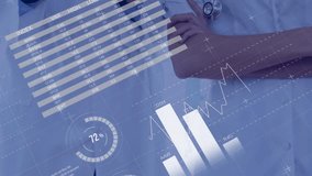 Physicians rotating tablet screen and initiating data overlays updating charts for medical review. Medical, collaboration, digital, technology, healthcare, analysis, innovation - Powered by Shutterstock - Get 15% off with code: PIKWIZARD15