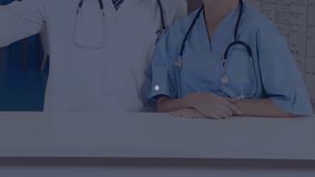 Upon network node appearing doctor and nurse mapping healthcare connections with icons expanding. Collaboration, connectivity, digital, healthcare, technology, communication, professional - Powered by Shutterstock - Get 15% off with code: PIKWIZARD15