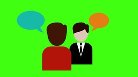 Business Conversation – Flat Vector Illustration with Speech Bubbles on Green Background - Powered by Shutterstock - Get 15% off with code: PIKWIZARD15