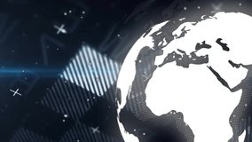 Digital globe rotating in view starting currency panel sliding connector line mapping finance flow. Futuristic, technology, global, connectivity, data visualization, virtual interface, analytics - Powered by Shutterstock - Get 15% off with code: PIKWIZARD15