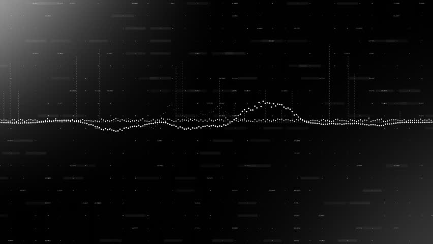 Opening on black canvas, bokeh circles drifting while dotted waveform undulating visualizing audio. Abstract, digital art, motion graphics, audiovisual, minimalism, futuristic, ambient - Powered by Shutterstock - Get 15% off with code: PIKWIZARD15