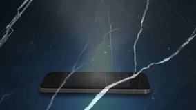 Flickering crack lines sparking vibrant 3D cube icons forming on smartphone rising into app column. Technology, digital, innovation, futuristic, abstract, animation, interface - Powered by Shutterstock - Get 15% off with code: PIKWIZARD15