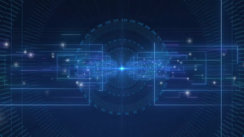 Interface expanding panels and brightening gauge upon node pulsing, fading equations showing math. Futuristic, digital, neon, technology, interface, abstract, circuitry - Powered by Shutterstock - Get 15% off with code: PIKWIZARD15