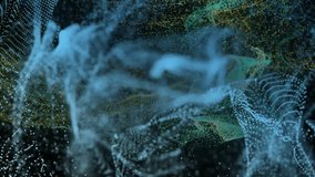 Animation of multicolored dots forming dynamic wave patterns against black background. Digitally generated, hologram, illustration, illuminated, futuristic, abstract, data and technology concept. - Powered by Shutterstock - Get 15% off with code: PIKWIZARD15