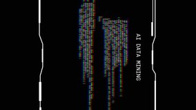 Animation of glitching interface ai data mining and blue lights on dark background. Connection, data, ai, processing, digital interface and communication, digitally generated video. - Powered by Shutterstock - Get 15% off with code: PIKWIZARD15