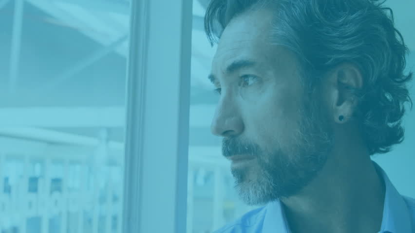 Social media manager shifting gaze by window as badges multiplying to monitor engagement. Technology, communication, digital, analytics, data, connection, innovation - Powered by Shutterstock - Get 15% off with code: PIKWIZARD15