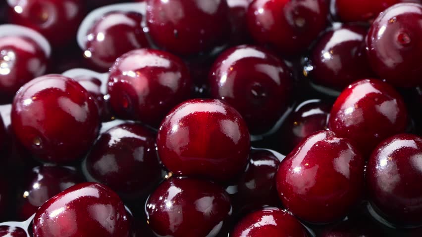 Composition with fresh ripe sour cherries