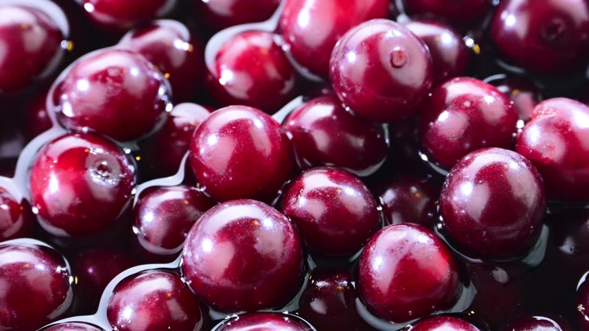 Composition with fresh ripe sour cherries