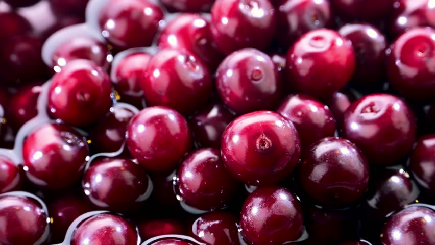 Composition with fresh ripe sour cherries