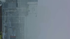 Animation of changing numbers and symbols over fog covered modern cityscape against sky. Digital composite, multiple exposure, business, growth, digits, buildings and architecture concept. - Powered by Shutterstock - Get 15% off with code: PIKWIZARD15