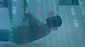 Animation of financial data processing over african american colleagues having meeting in office. Business, finances, teamwork and digital interface concept digitally generated video. - Powered by Shutterstock - Get 15% off with code: PIKWIZARD15