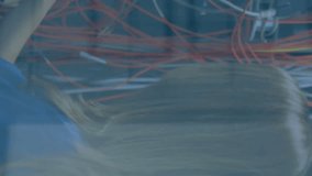 Animation of dna strand over caucasian female worker inspecting server room. global technology and digital interface concept digitally generated video. - Powered by Shutterstock - Get 15% off with code: PIKWIZARD15