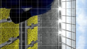 Animations of financial data processing over football player. Sports, competition, entertainment and technology concept digital composite video. - Powered by Shutterstock - Get 15% off with code: PIKWIZARD15