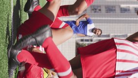 Social media concept icons against injured male soccer players on sports field. Social media networking technology and sports concept - Powered by Shutterstock - Get 15% off with code: PIKWIZARD15