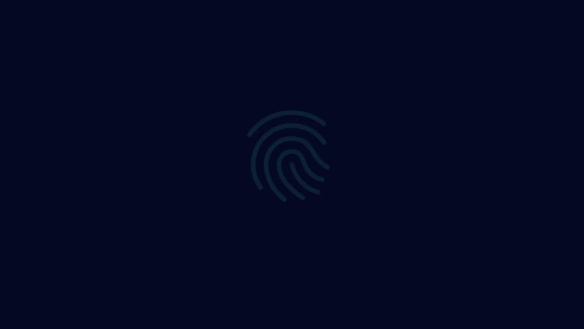 Fingerprint Unlock Animation: Navy Background with Teal Lines