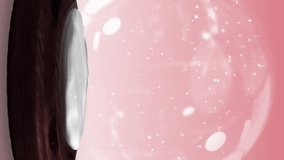 Shooting star around over christmas tree in a snow globe against snowflakes on pink background. christmas festivity and celebration concept - Powered by Shutterstock - Get 15% off with code: PIKWIZARD15