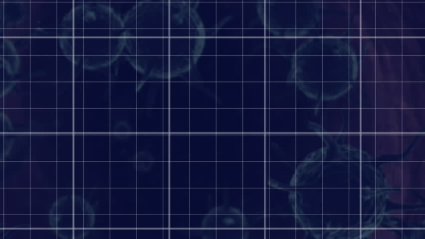 Animation of statistical data processing over covid-19 cells floating against blue background. Covid-19 pandemic and business data technology concept - Powered by Shutterstock - Get 15% off with code: PIKWIZARD15