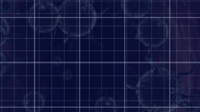 Animation of statistical data processing over covid-19 cells floating against blue background. Covid-19 pandemic and business data technology concept - Powered by Shutterstock - Get 15% off with code: PIKWIZARD15