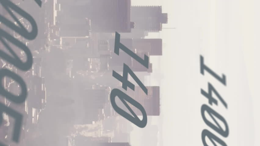 Animation of financial data processing over cityscape. Global finance, business, connections, computing and data processing concept digitally generated video. - Powered by Shutterstock - Get 15% off with code: PIKWIZARD15