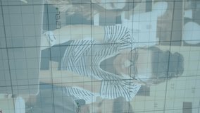 Red downward trend graph animation over business team collaborating in office. teamwork, collaboration, decline, financial, analysis, data - Powered by Shutterstock - Get 15% off with code: PIKWIZARD15