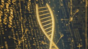 DNA strands and mathematical equations animation over scientific grid background. Science, technology, biology, genetics, molecules, research - Powered by Shutterstock - Get 15% off with code: PIKWIZARD15
