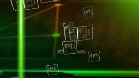 Animation of green scanner beams, networks and interfaces processing data over server room. Connection, data, ai, processing, digital interface and communication, digitally generated video. - Powered by Shutterstock - Get 15% off with code: PIKWIZARD15