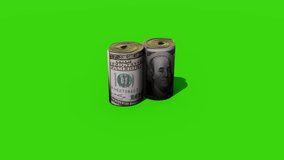 Rotating Money Roll . Spinning Dollar Bills Animation. US Dollars money. Green Screen 4K - Powered by Shutterstock - Get 15% off with code: PIKWIZARD15