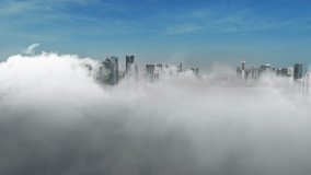 Aerial footage of Doha skyline Over the clouds - Powered by Shutterstock - Get 15% off with code: PIKWIZARD15