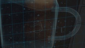 Animation of blurred traffic lights over digital padlock with fingerprint and dark space. Data processing, digital screen, network safety and technology concept digitally generated video. - Powered by Shutterstock - Get 15% off with code: PIKWIZARD15