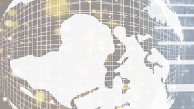 Animation of globe, and data processing on digital screens. Global network, data processing, and technology concept digitally generated video. - Powered by Shutterstock - Get 15% off with code: PIKWIZARD15