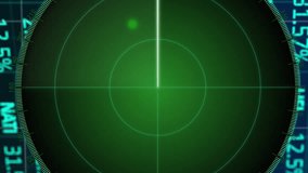 Animation of targets on radar screen over bar graph, squares forming maps against trading board. Digitally generated, hologram, global, report, finance, stock market, business and investment concept. - Powered by Shutterstock - Get 15% off with code: PIKWIZARD15