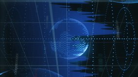 Animation of profile icons floating over spinning globe and data processing against black background. Global networking and business technology concept - Powered by Shutterstock - Get 15% off with code: PIKWIZARD15